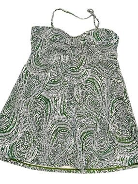 Green & White Paisley One Piece Swimsuit - Size: Medium
